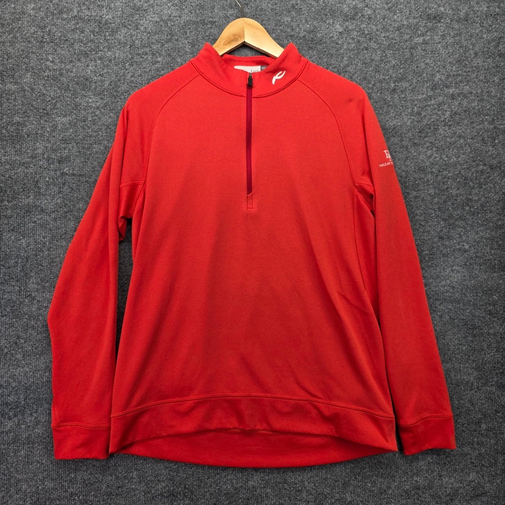 KJUS Men's Red Half Zip‎ Pullover Long Sleeve Golf Athletic Shirt Size M